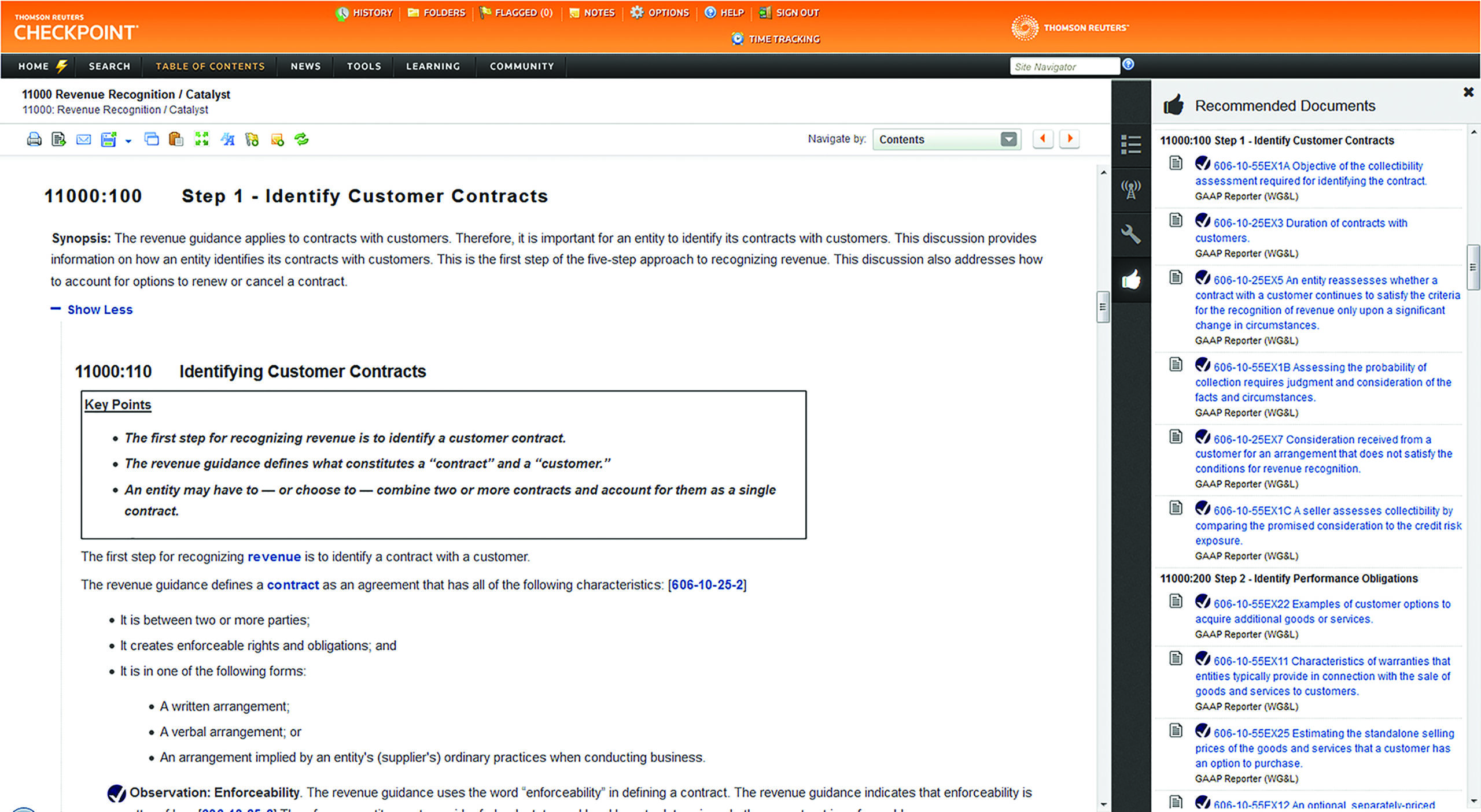 Screenshot of the Checkpoint Catalyst page on customer contracts