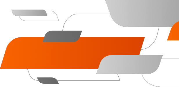 Graphic with orange, light gray, and dark gray blobs in a white space.