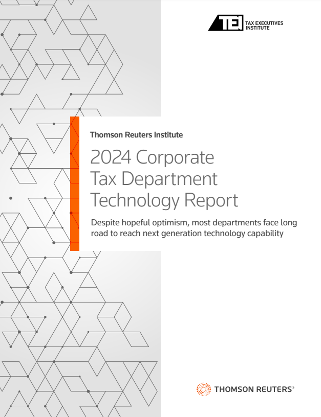 Cover of the 2024 Corporate Tax Department Technology Report.