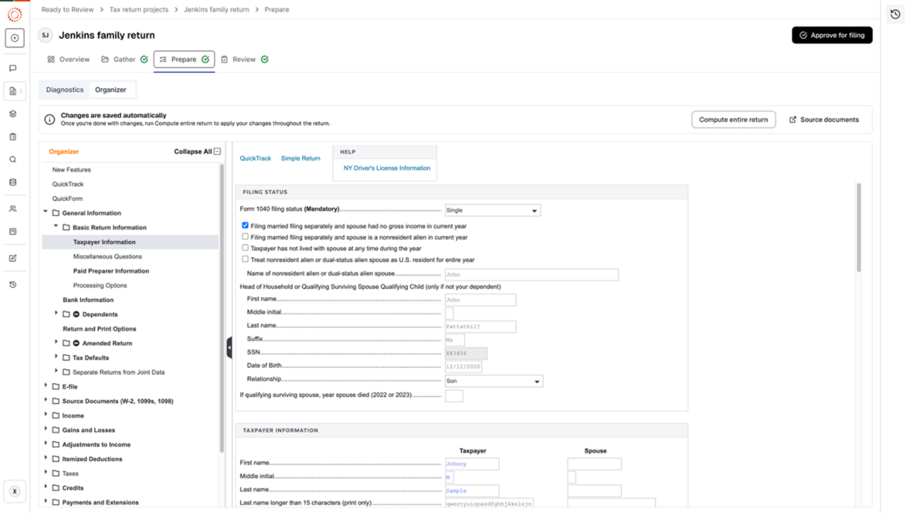 Screenshot of Ready to Review's Preparer agent in action