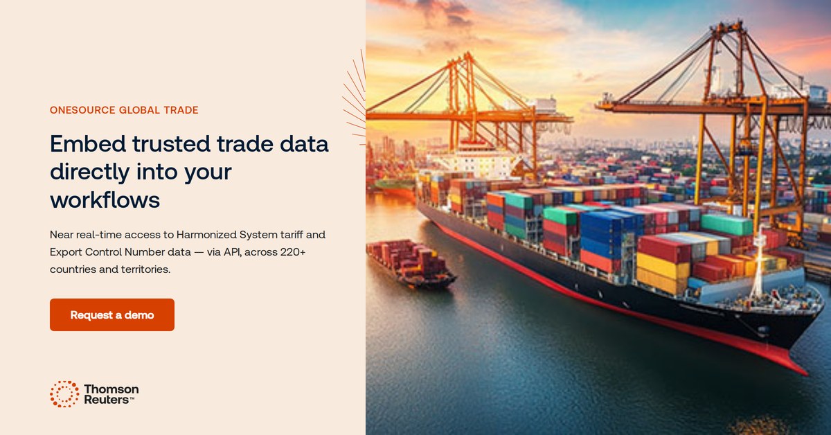 Informational banner about Global Trade Content APIs