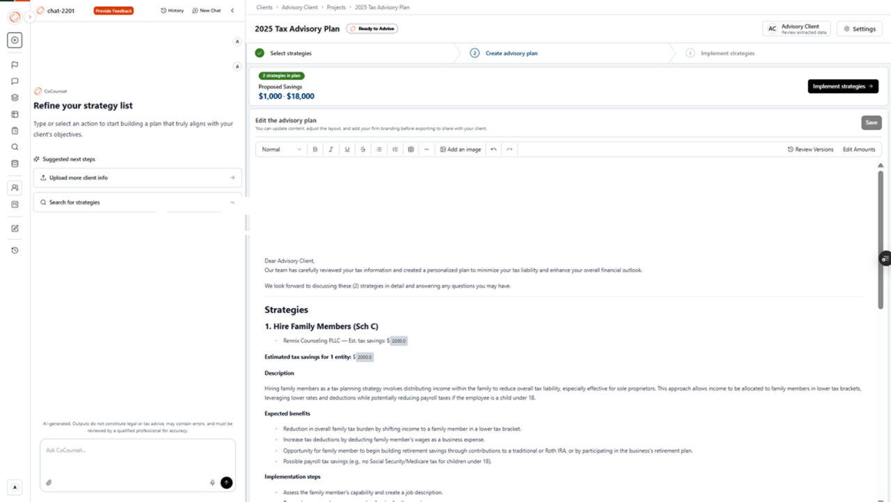 Screenshot of Ready to Advise