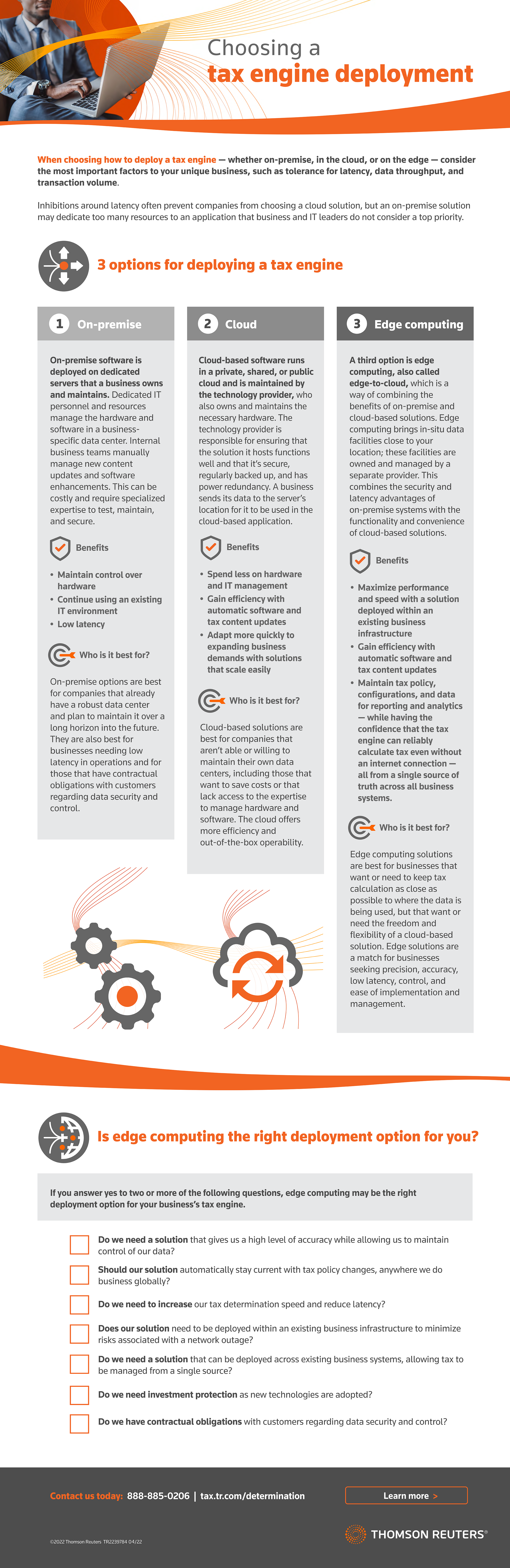 Choosing a tax engine deployment infographic