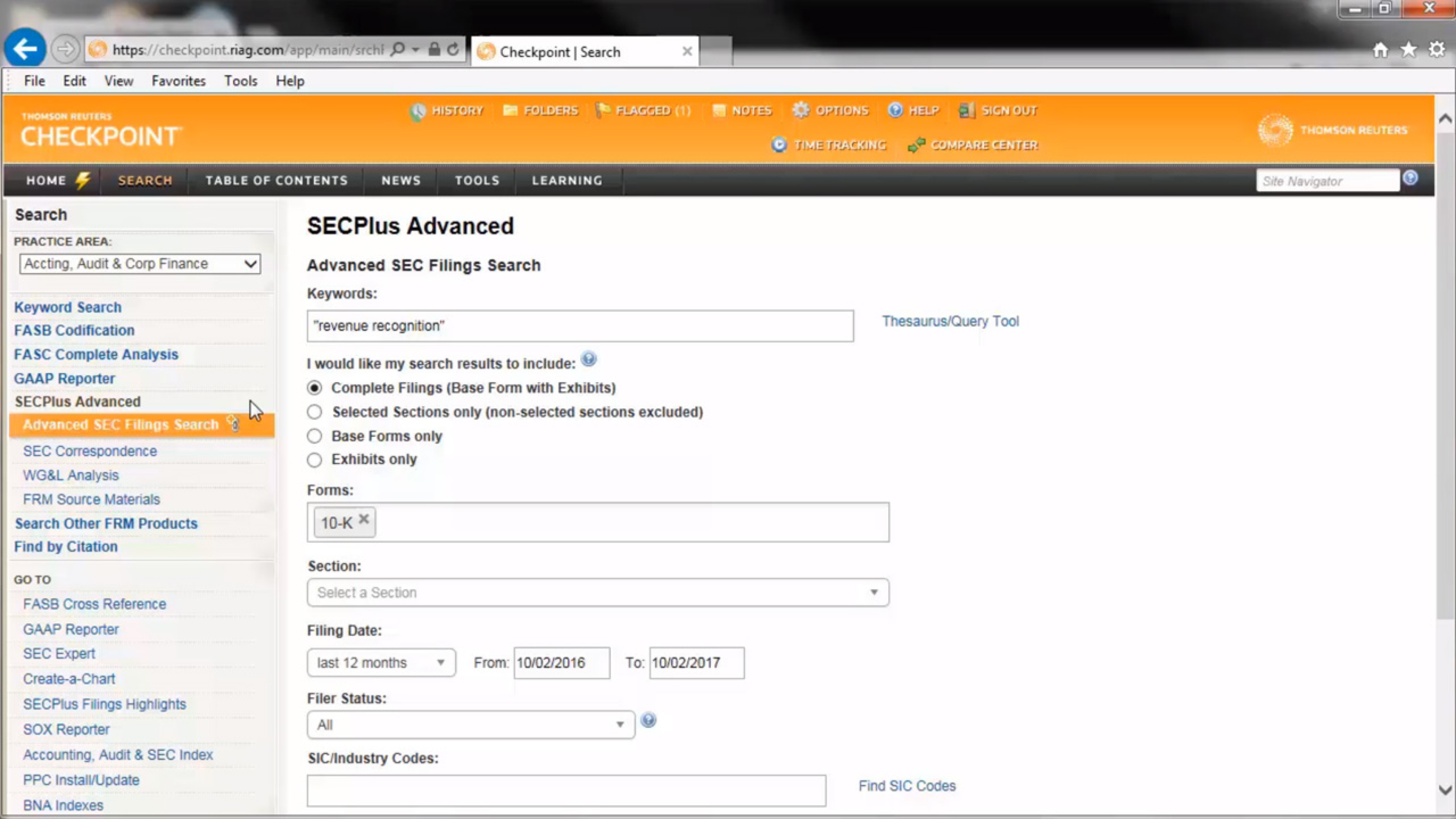 Checkpoint SECPlus Advanced | SEC filings research solution | Thomson ...