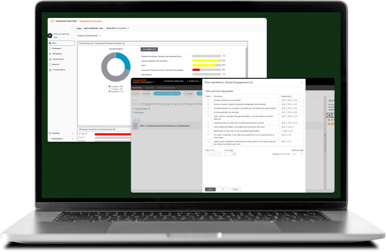 Laptop and screenshot of Cloud Audit Suite features in use