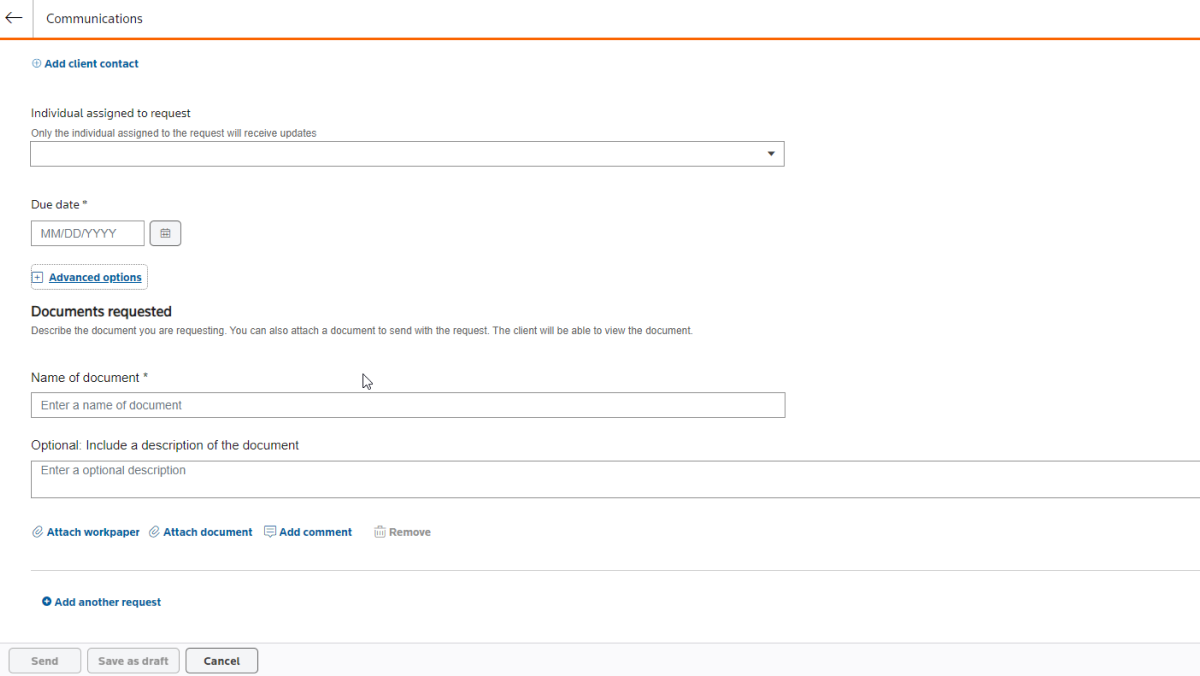 Engagement Manager screenshot | client communications