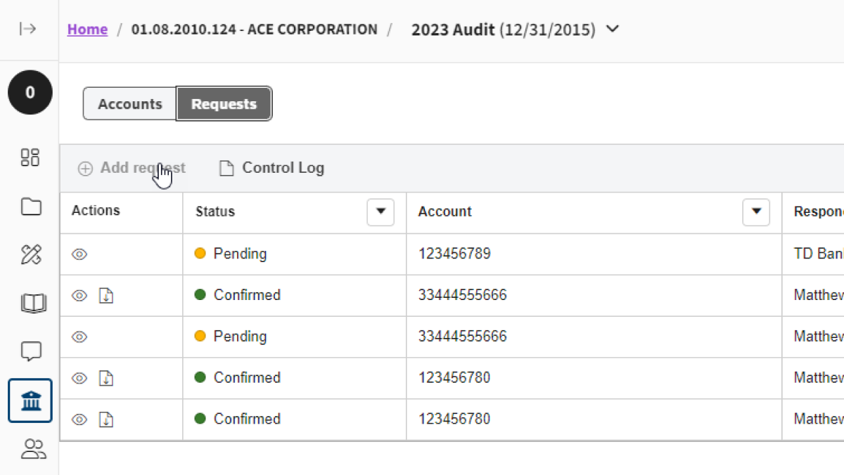 AdvanceFlow screenshot | Audit communications