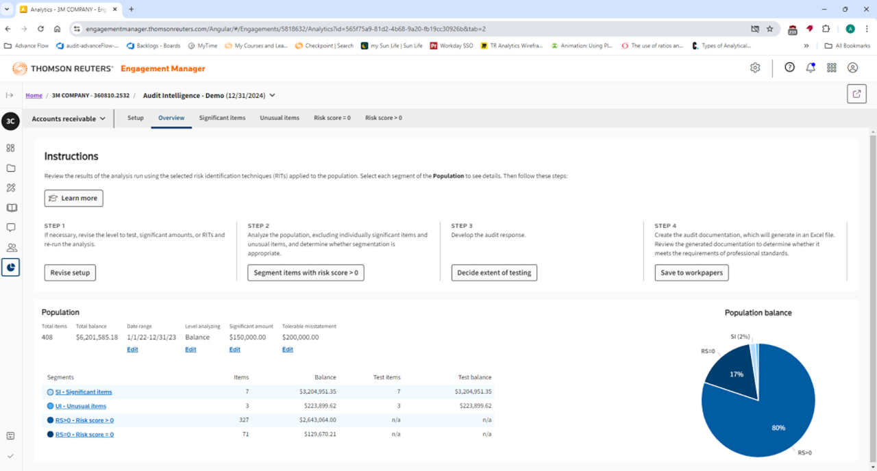 Engagement Manager screenshot | Audit Intelligence Analyze